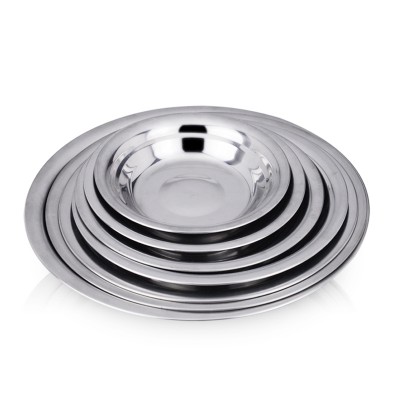 Cheap bulk sale heated stainless steel deep dish round dinner plates