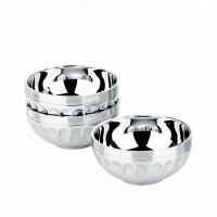 stainless steel 304 double wall rice soup korean bowls for wholesale