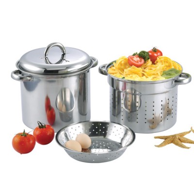 China wholesale pasta pot set stainless steel cooking noodle pot